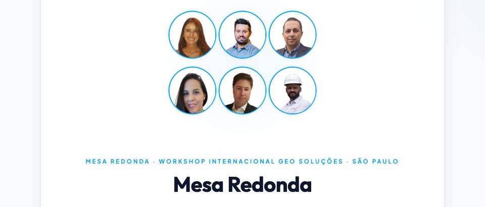 Página da mesa-redonda do Workshop Internacional Geo Soluções